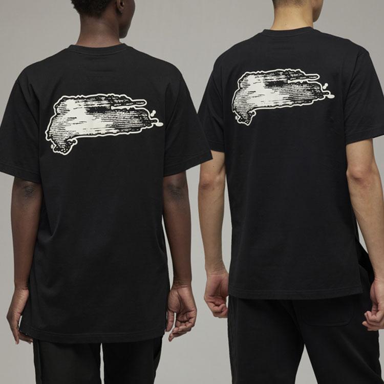 Y-3 SS23 Letter Logo Print Lässiges Rundhals-Kurzarm-T-Shirt Unisex T-Shirts Schwarz IM1790