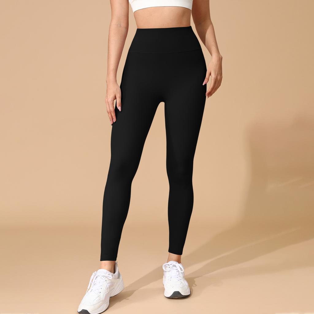 Pantaloni da Fitness Yoga a Vita Alta con Tasche e Sollevamento Glutei in Pile Elastico da Corsa Stretti Sportivi