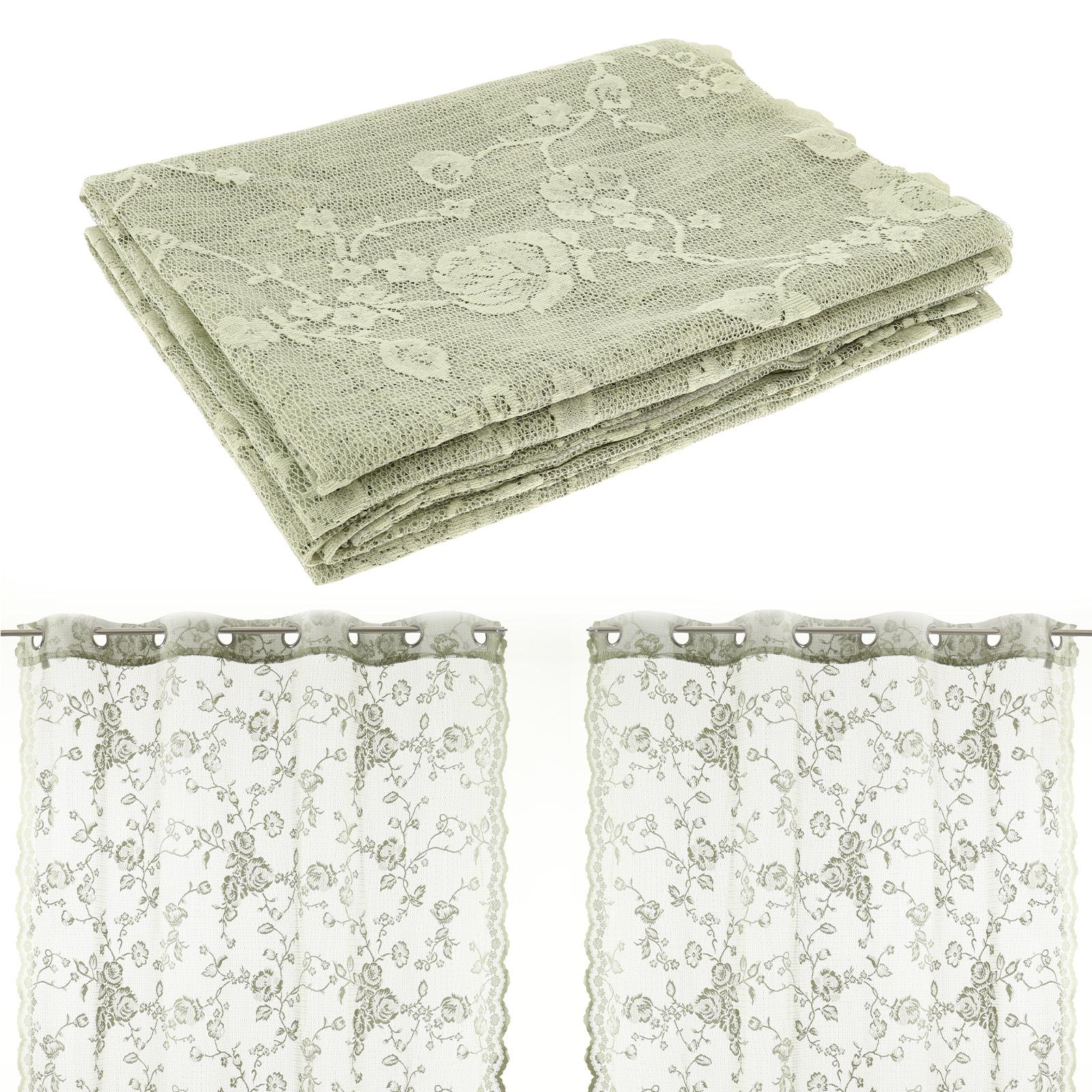 

2 шт. Кружевные шторы 52 дюйма Винтажная роза Прозрачные шторы Приватность Кружевные драпировки Легкие оконные драпировки для спальни, гостиной