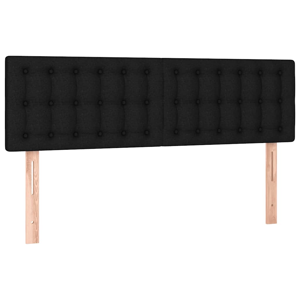 Box Spring Bed with Mattress & LED Black 140 x 190 cm Fabric