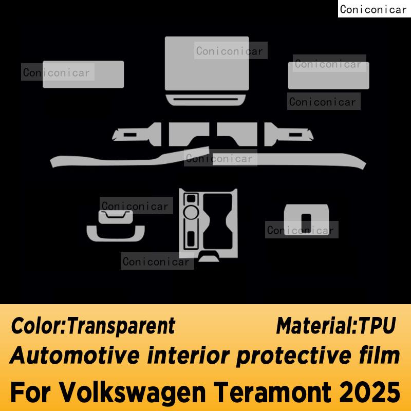 For Volkswagen Teramont 2025 Panel Navigation Automotive Interior Screen TPU Protective Film Cover Anti-Scratch Sticker