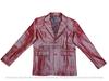 Blazer en cuir d'agneau souple véritable pour homme, manteau rouge, fait à la main, design élégant et formel