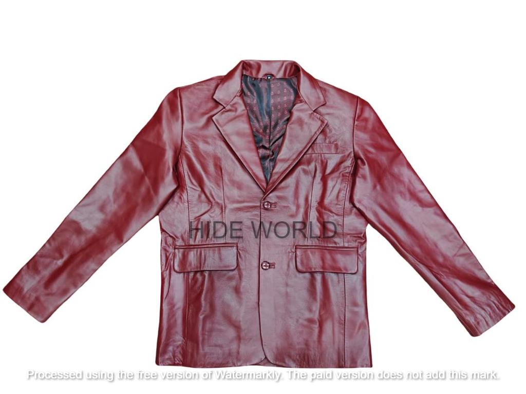 Blazer en cuir d'agneau souple véritable pour homme, manteau rouge, fait à la main, design élégant et formel