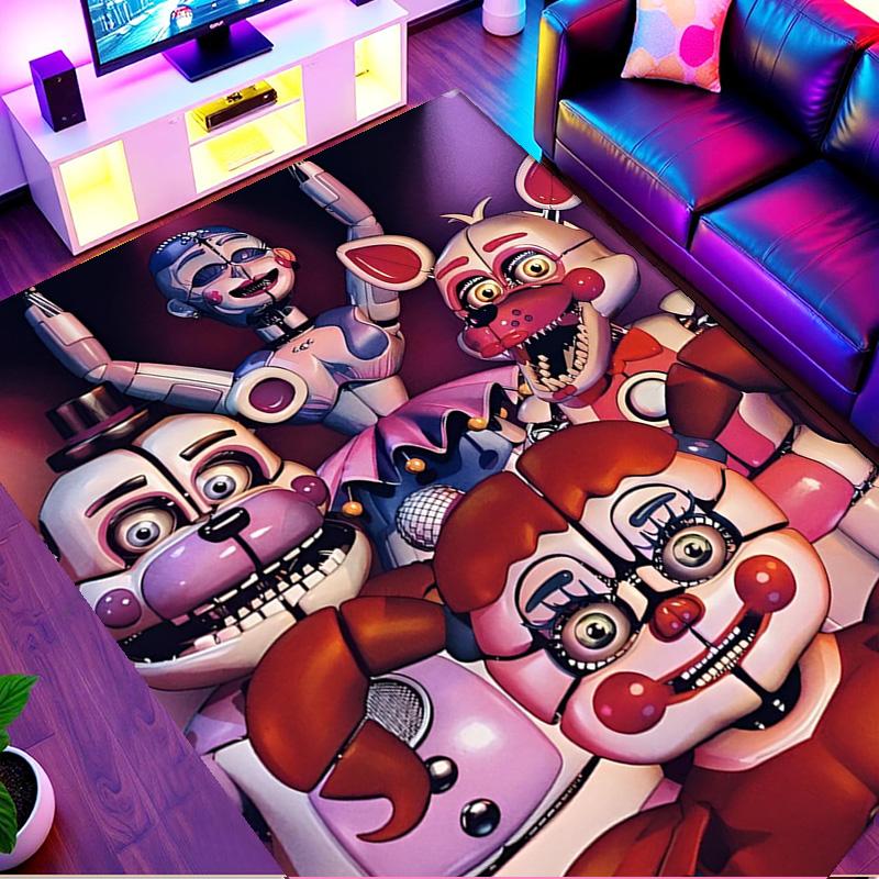 Tappeto Stampato Five Nights at Freddy's, Tappeto da Pavimento Lavabile, Per Ingresso, Stanza del Dormitorio, Lavanderia, Ufficio, Studio, Decorazione per la Casa, Regalo di Compleanno, Natale