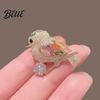 Decorative Rhinestone Brooch Sparkly Bird Butterfly Leaves Lapel Pin Women