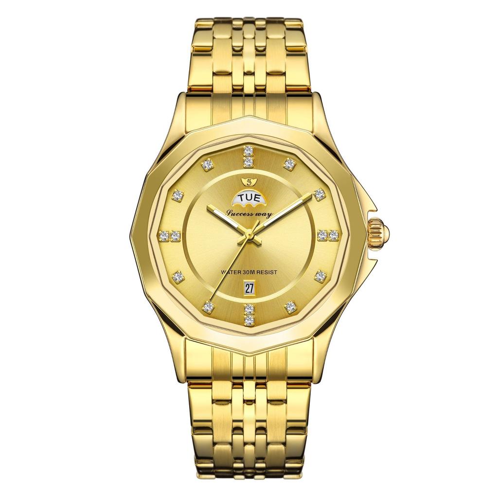 New Fashion Calendar Steel Strap Men's Watch Sports Business Watch