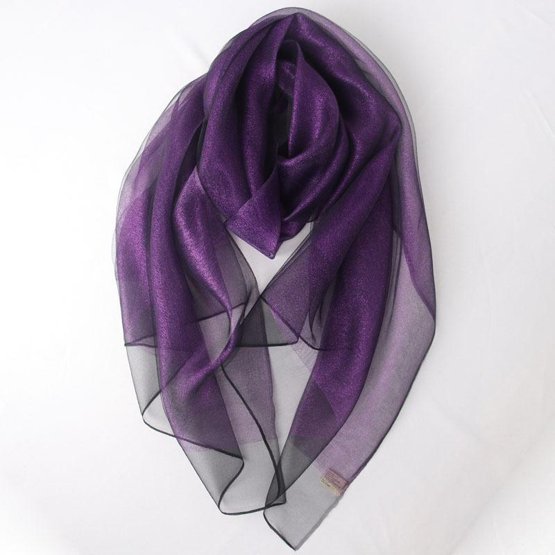Mary Spring and autumn solid color silk scarf, double-layer gold silk, versatile long cheongsam, organza shawl, women's scarf