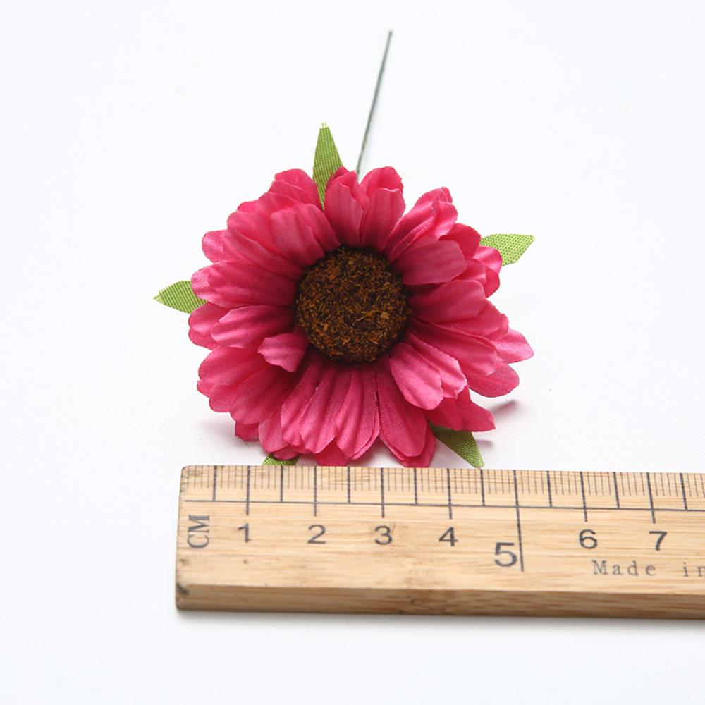 6pcs Artificial Silk Flower Gerbera Daisy Flower Fake Red Yellow Bouquet Wedding Home Decor Photography Performance Props