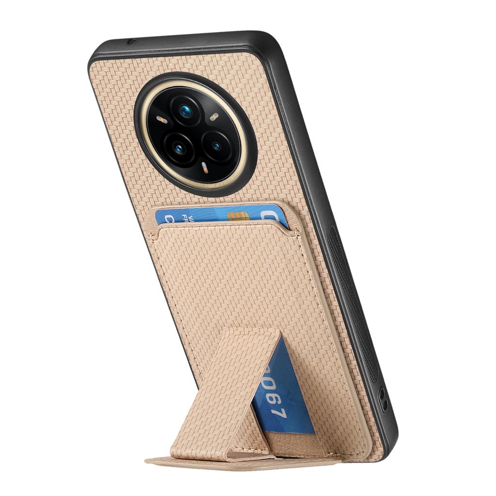 Pro Realme 14 Pro 5G Pouzdro Držák na karty Textura karbonových vláken Kůží potažený TPU Kryt na telefon