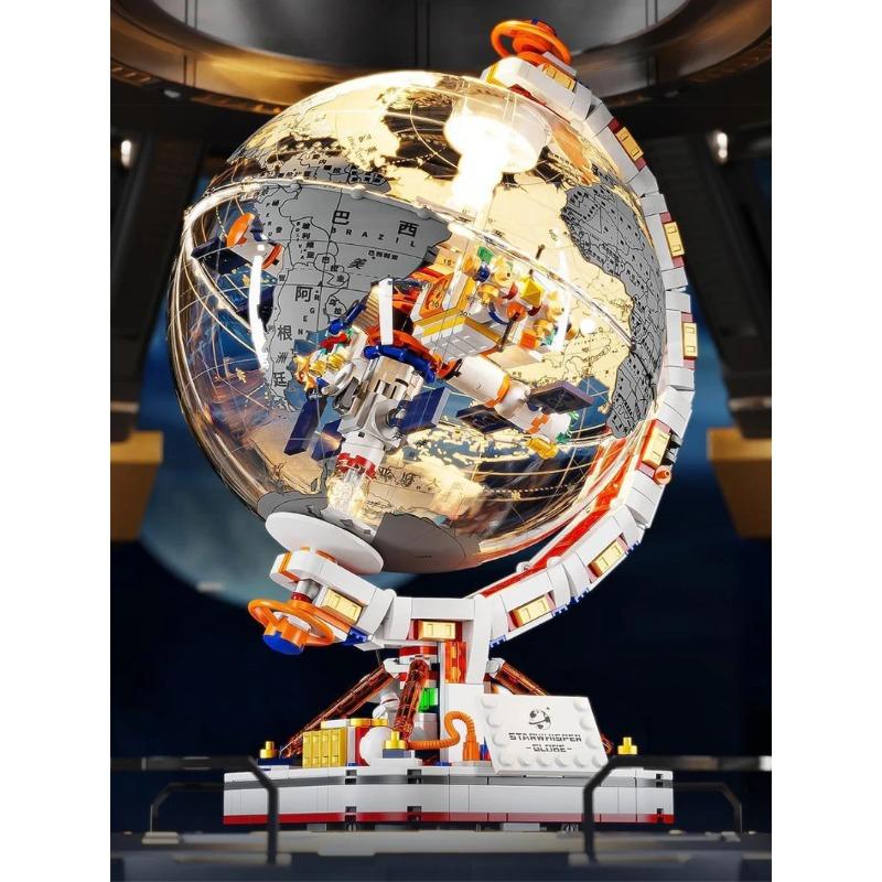 Kids Science Toy Technology Geography Blocks Kit Electric Globe Model 3D Puzzle Gadget Learning Educational Toys for Children