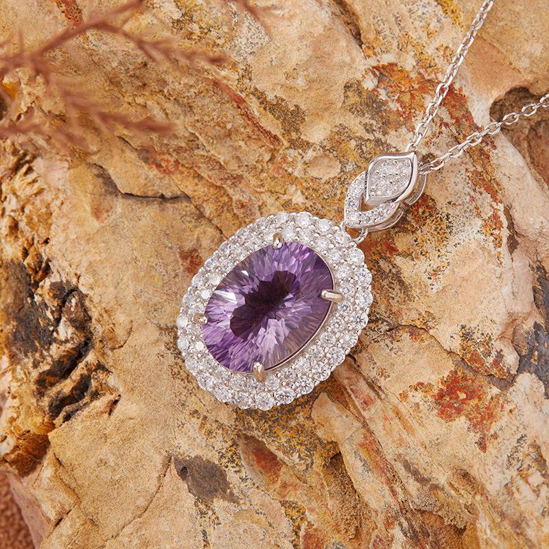 

Natural Color Treasure Jewelry Topaz Amethyst Citrine Pendant Necklace Women S Millennium Cut S925 Sterling Silver Jewelry