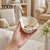 Storage Tray Jewelry Holder, Seahorse Shape Tray, with Wave Shell Durable Groove Design, for Rings Necklaces Earrings Dressing Table