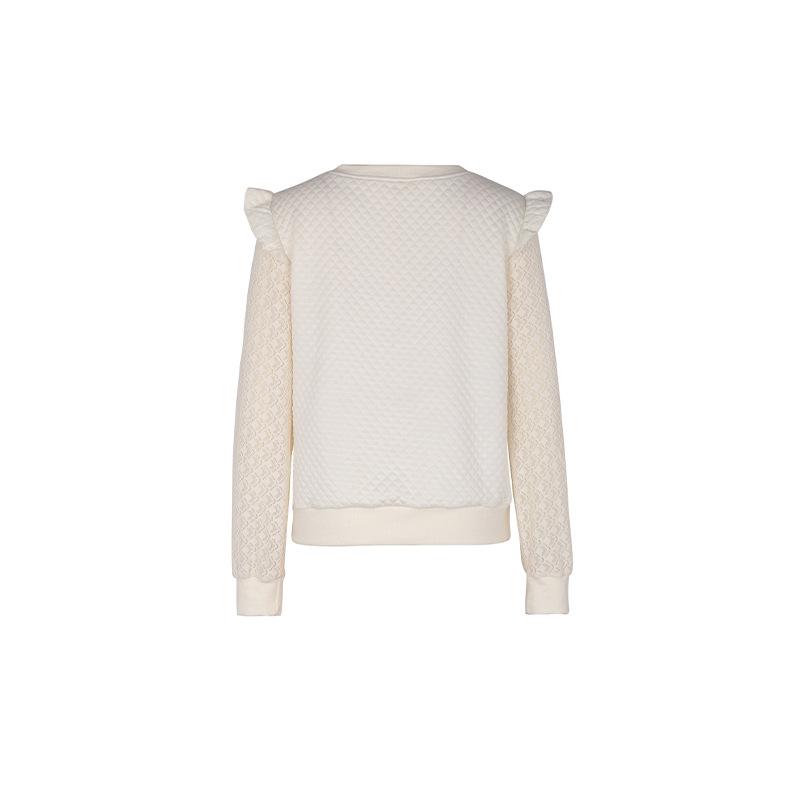 Weißer Frühling Neu Damen Langarm Einfarbig Gestricktes Oberteil für Damen Y2k Kleidung Koreanischer Stil Bluse