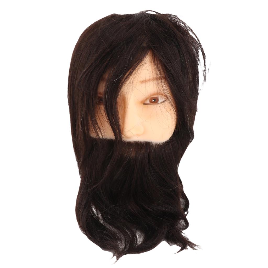 Salon Male Mannequin Head Human Hair Practice Hairdressing Training Head for Styling