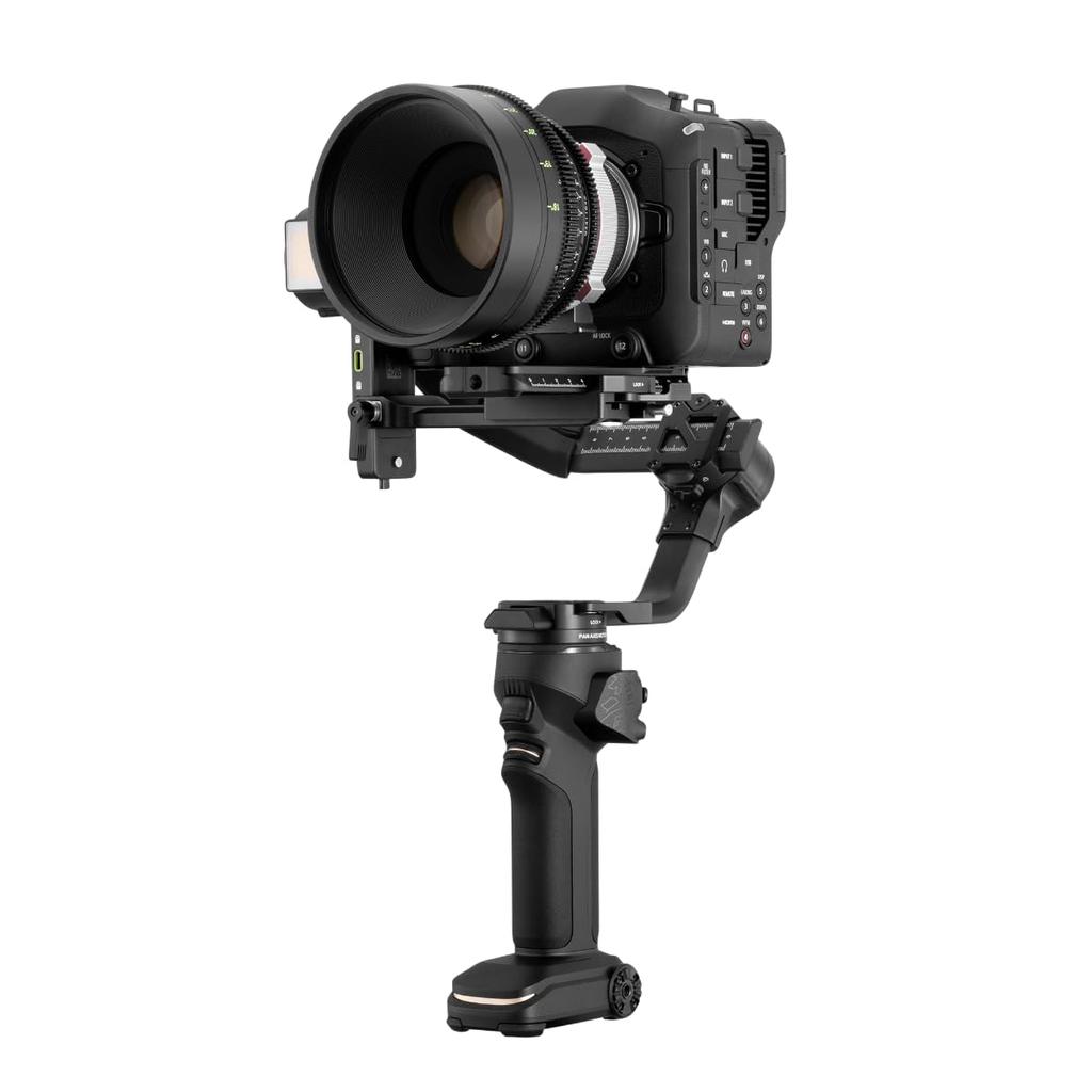 Japanese ZHIYUN CRANE 4 COMBO Camera Gimbal with Sling 10W Fill Powerful Touch Black [Official Warranty] Grip, Built-in Light, 3-Axis Motor, Display,