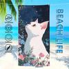Towel Textile Bathrobe Beach Quick-Drying Lightweight Looks Cat Cool Portable Up Camping Swim Pool Travel