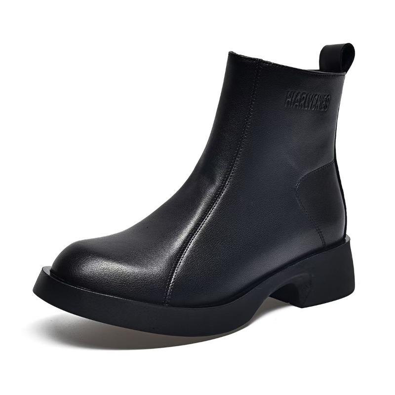 Martin Stiefel Flache Kurze Stiefel Lässige Lederstiefel Baumwollstiefel