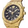 Versace Men's Sporty Greca Watch Black Dial Stainless Steel Sapphire Glass Quartz VESO00922 Gold