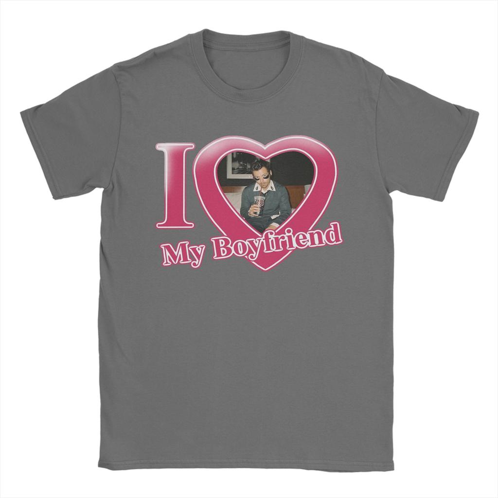 Harry Styles I Love My Boyfriend Mens T Shirt  Hipster Tees Short Sleeve O Neck TShirts Pure Cotton Plus Size Clothing