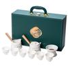 The Whole Set of Suet Jade White Porcelain Side Pot Set, a Full Set of Kung Fu Tea Set, Home Office Business Tea Set Gifts