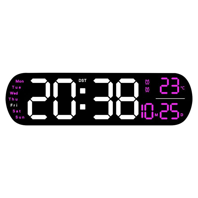 Creative New Product Wall Clock Multi-function Clock Living Room Watch Large Screen LED Digital Alarm Clock 6651