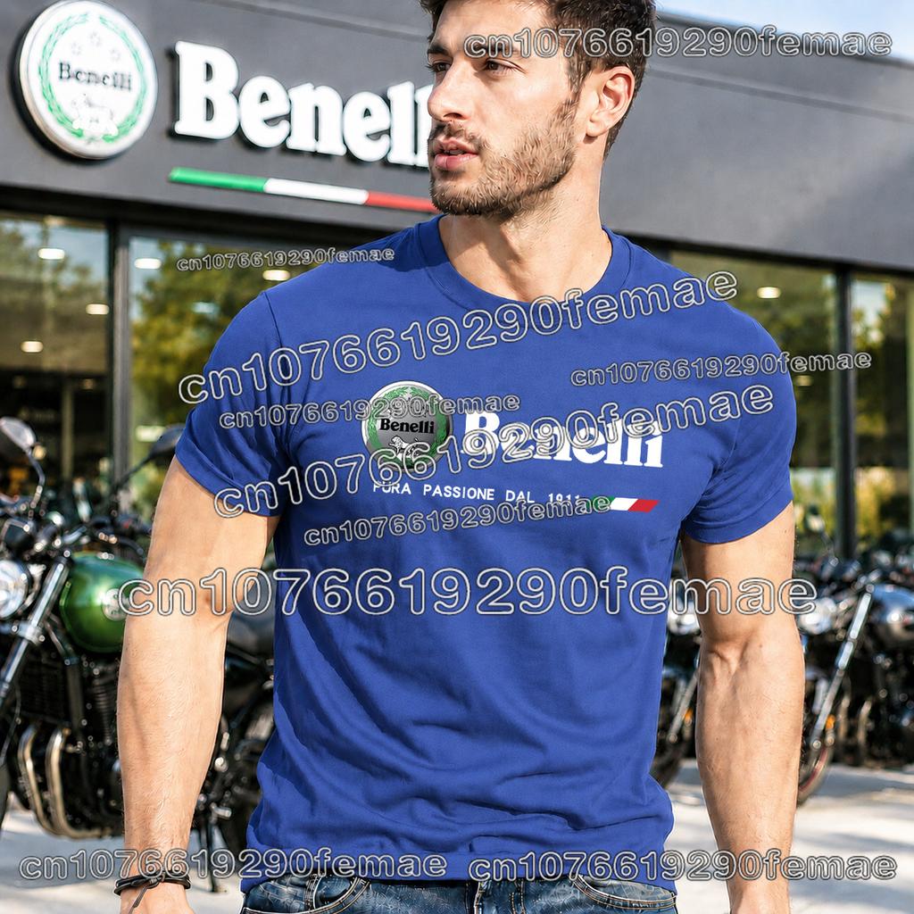 Klassisches Benelli Motorrad Grafik T-Shirt Unisex Weiche Baumwolle Outdoor Lässig Streetwear Mode Biker Shirt Bequemes Oberteil