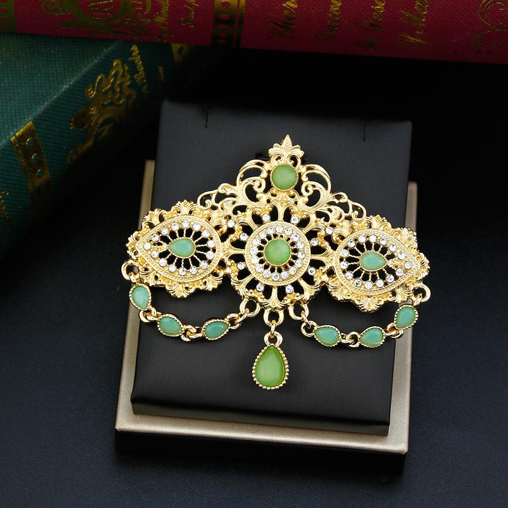 Pendant Womens Crystal Colored Brooch Gold Color Bohemian Wedding Jewelry Brooch