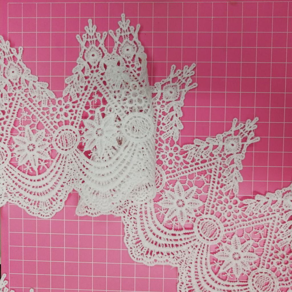 Water-Soluble Unilateral Wave Barcode, Milk Silk Hollow Embroidery Women'S Clothing Skirt Accessories Lace