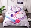 New Unicorn Duvet Cover for Children Boys Girls Cute Pink Comforter Cartoon Animals Fairy Tale Theme Bedroom Decorations Queen