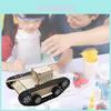 Children's Diy Science And Technology Electric Tracked Tank Vehicle Wooden Material Customizable Educational Assembly Kit