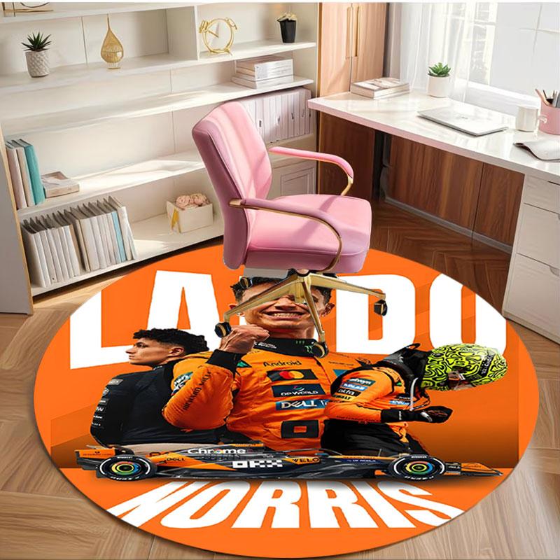 Lando Norris Print Round Rug, Washable Floor Carpet, For Entryway Dorm Laundry Room Office Study, Home Decor Birthday Christmas Gift