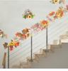 Autumn Harvest Maple Leaf & Pumpkin Vine Wreath for Living Room Decoration, Artificial Flowers & Greenery