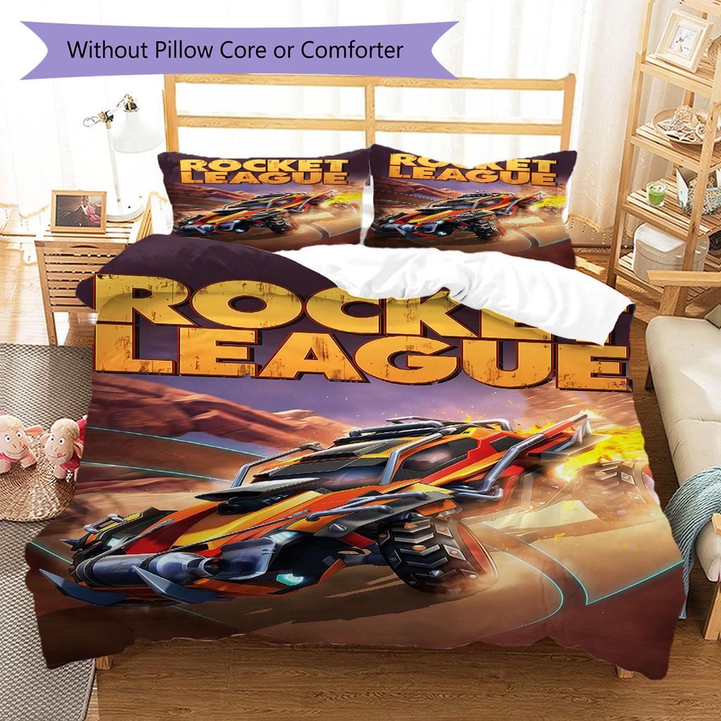 Set Copripiumino Trapuntato Rocket League Copripiumino Federa Decorazione per la Casa Regalo di Compleanno (1 * copripiumino + 2 * federa, senza nucleo)