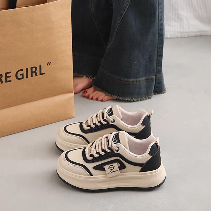 Platform student 22 new spring chic shoes casual sports leather board shoes 35