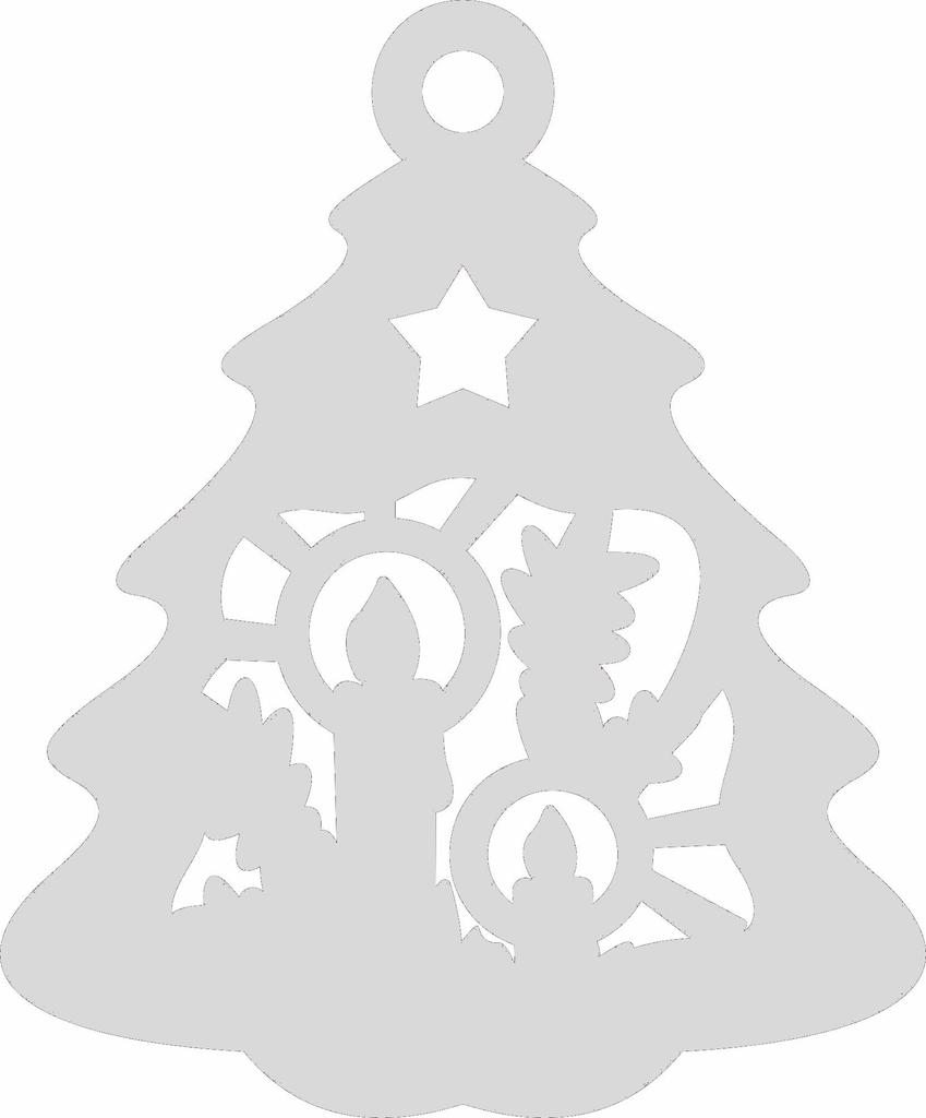 Ś7 Openwork Christmas tree decoration pendant Christmas window decoration black
