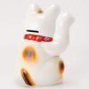 White Oval Cat 6 Right Hand Beckoning Money Tokoname Ware No. Maneki-neko