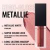 Gloss Labial Metálico Alto Brilho, Longa Duração, Fórmula Não Pegajosa, Batom Hidratante Brilho Labial Ideal para Festas, Encontros e Uso Diário