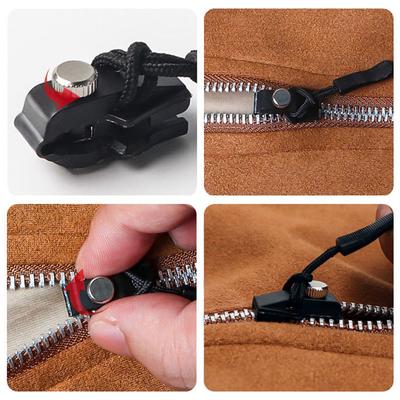 Deslizador de Cremallera Metálico Desmontable Universal Tirador Kit de Reparación Instantánea Desmontable Palancas de Bloqueo de Repuesto DIY Para Ropa Equipaje