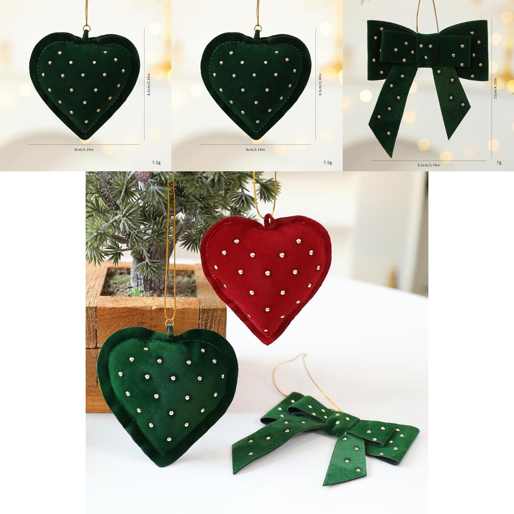 Julpaketstillbehör Med Hjärtformade Tygdekorationer För Julen