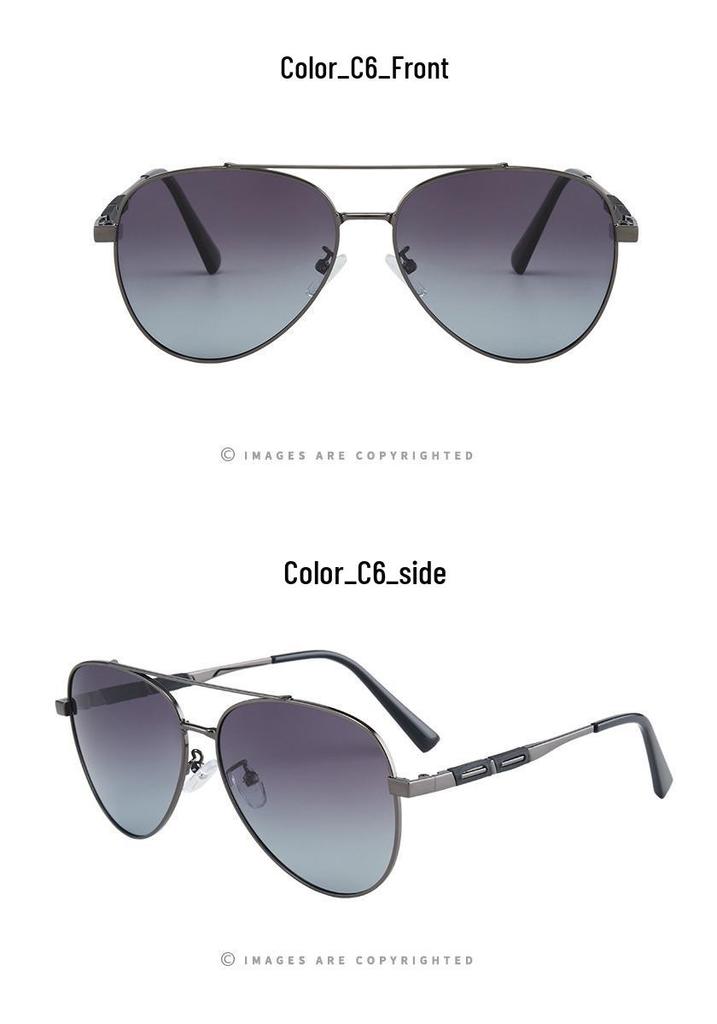 J8588 Ultra-Light European Aviator Sunglasses: Men's Large Frame Polarized UV Protection for Driving and Fishing.
