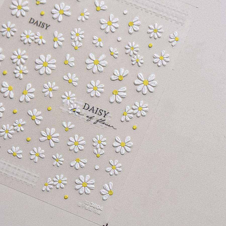 1pcs 5D Bronzing Shininy Pink Sakura Nail Art Stickers Flower Self-Adhesive Nail Decorations Decals Accessories