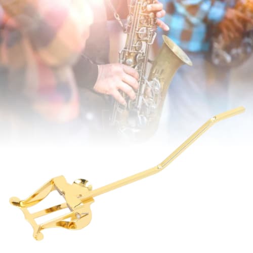 Music Stand for Marching Sheet Music, Alto Saxophone, with Music Clip, Alloy Material, Gold, Sheet Music Accessory
