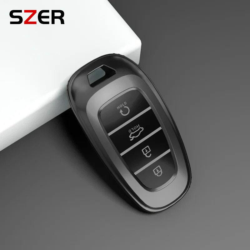NEW TPU Car Key Case Cover For Hyundai Tucson Solaris Sonata Hybrid NEXO NX4 Santafe dn8 4 Buttons 2020 2021 2022 Protector Fob
