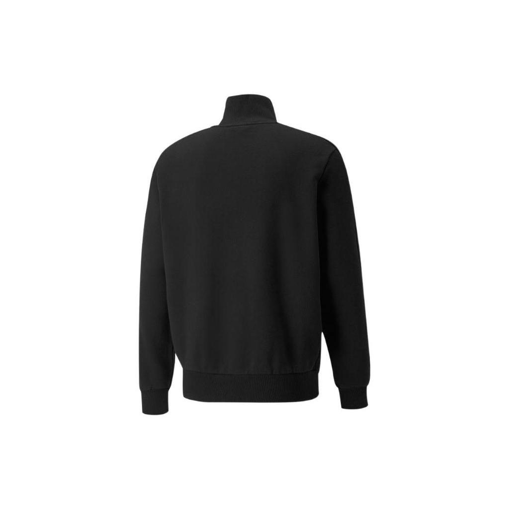 Puma Logo Print Stand Collar Zip-Up Sports Jacket Unisex Outerwear Black 535371-01