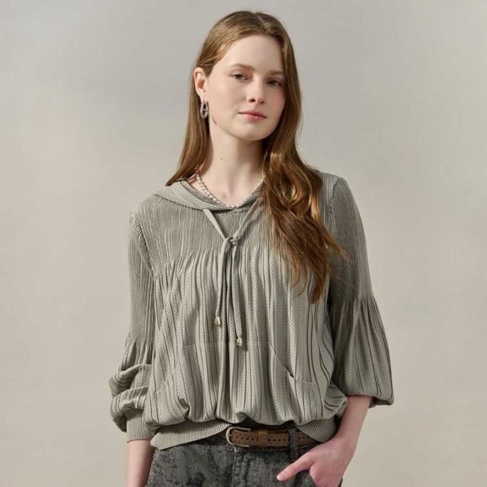 

Maxza Volume Sleeve Hood Blouse Zf04qb010na white/FREE