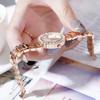 Ladies Bracelet Watch Rhinestone Quartz Analog Watch Sparkling Round Dial Wristwatch for Women Daily Party Date Wear