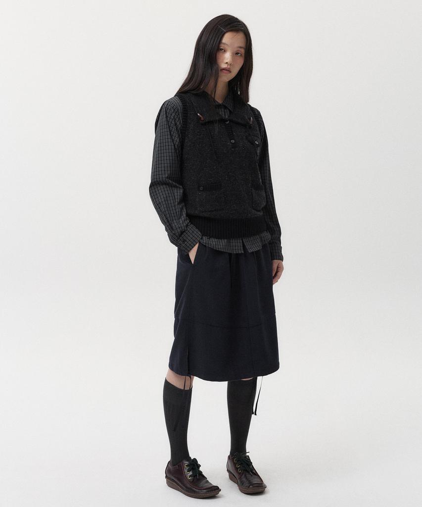 Ohesio Pocket Knit Vest, Black