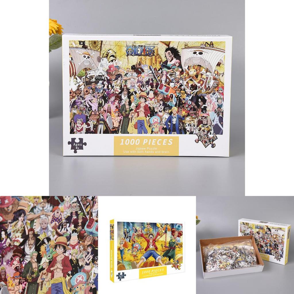 1000 Piece Paper Puzzle Sea Pirate King Collection, Miniature Cartoon Flat Puzzle