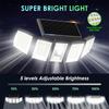 Solar Lights Outdoor, 300LED Motion Sensor Outdoor Light with Remote, 5 Heads Waterproof Solar Flood Security Lights for Outside