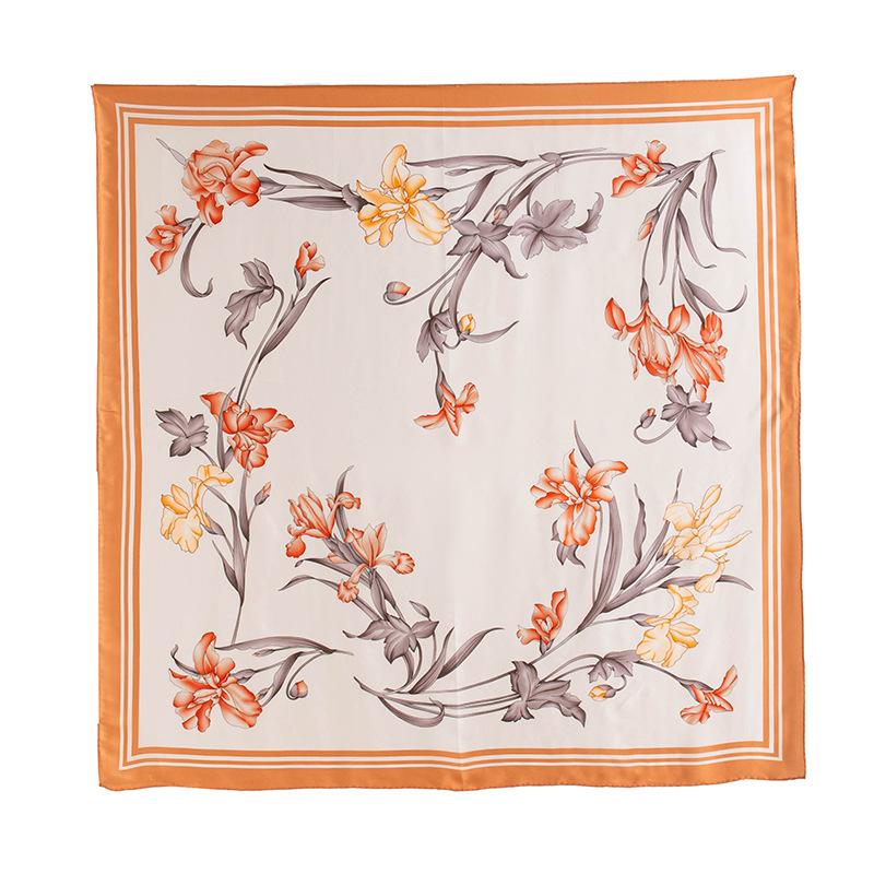 New Xiaoxiangfeng scarf, camellia silk scarf, mulberry silk, Hong Kong style retro silk square scarf gift box. 86*86